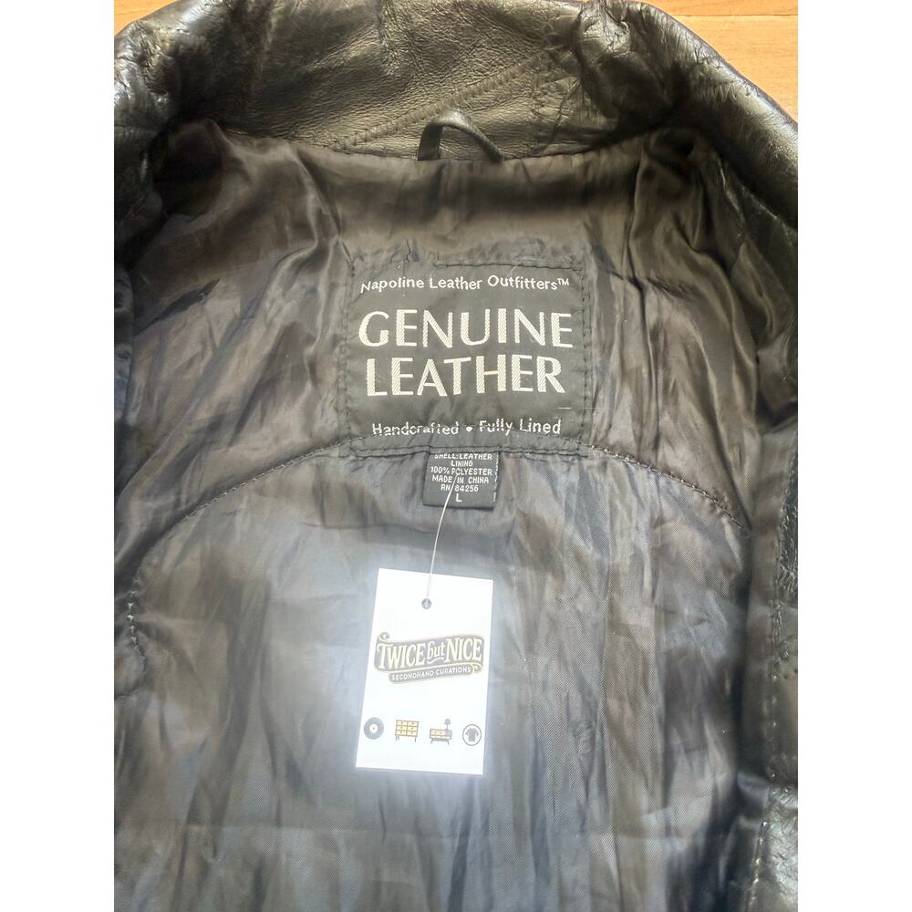 Lone Wolf Leather Patch Work Jacket Size Large - image 7